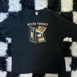 Black Graphic Tee with funny 90’s design - XL